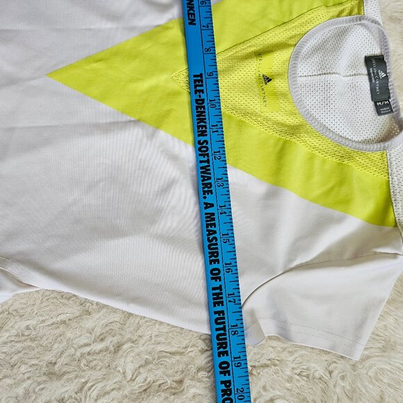 Adidas Stella Mc Cartney Women's White and Yellow Barricade Crew-neck T-Shirt M - Picture 4 of 9
